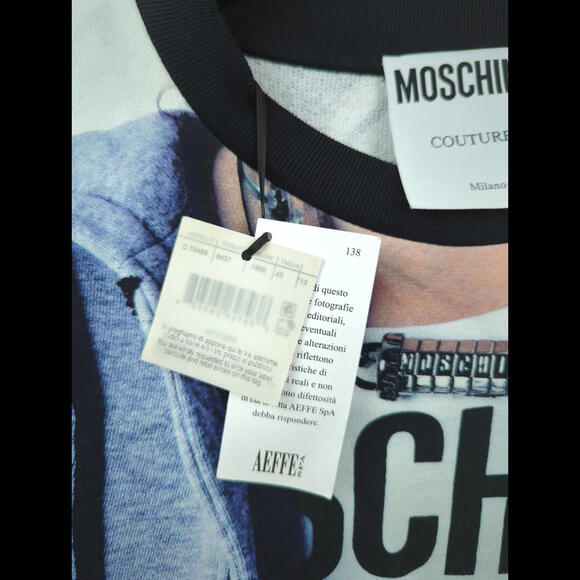 [SOLD] NWT MOSCHINO COUTURE Women's Sz IT 42 US 8 Graphic Cotton Sweater Dress - Picture 5 of 14